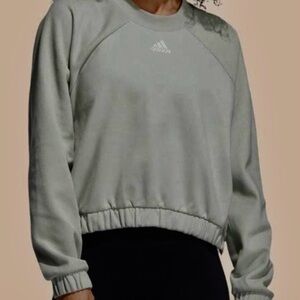 Adidas Small Print Crop Sweatshirt Size M